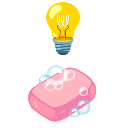 soap and light bulb