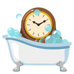 soap and mantelpiece clock