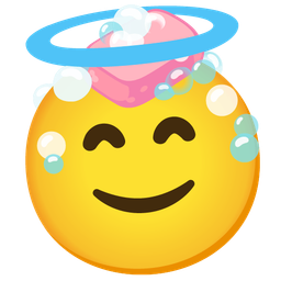 Soap and Smiling face with halo