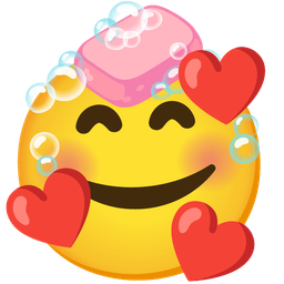 Soap and Smiling face with hearts