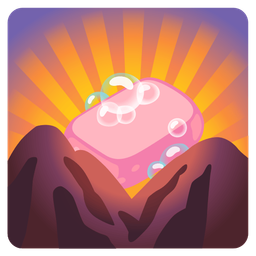 soap and sunrise over mountains