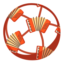 soccer ball and accordion