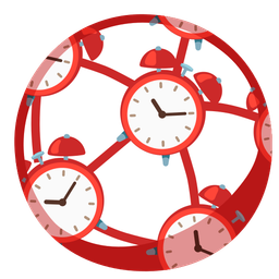 soccer ball and alarm clock