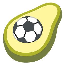 soccer ball and avocado