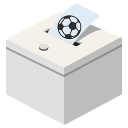 soccer ball and ballot box with ballot