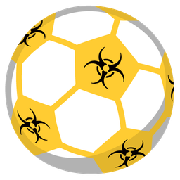 soccer ball and biohazard