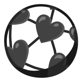 soccer ball and black heart