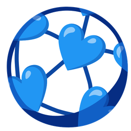 soccer ball and blue heart