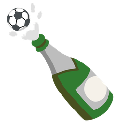 soccer ball and bottle with popping cork