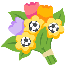 soccer ball and bouquet