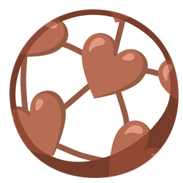 soccer ball and brown heart