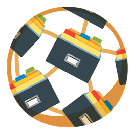 soccer ball and card file box