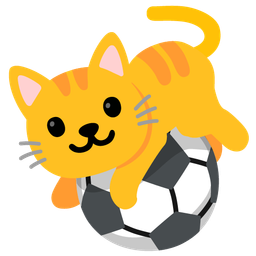 soccer ball and cat face