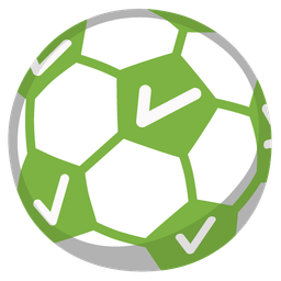 soccer ball and check mark button