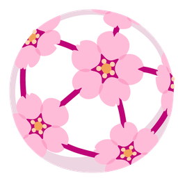 soccer ball and cherry blossom