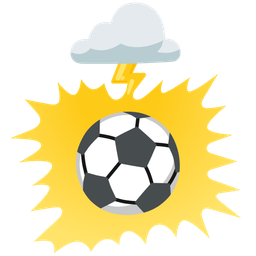 soccer ball and cloud with lightning