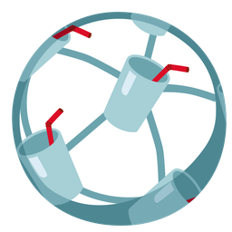 soccer ball and cup with straw