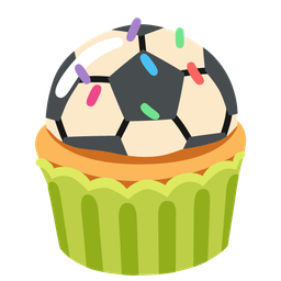 soccer ball and cupcake