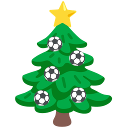 soccer ball and evergreen tree