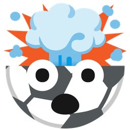 soccer ball and exploding head