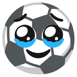soccer ball and face holding back tears