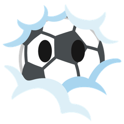 soccer ball and face in clouds