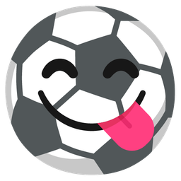 Soccer ball and Face savoring food