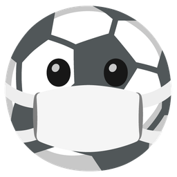 soccer ball and face with medical mask