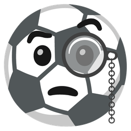 soccer ball and face with monocle