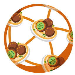 soccer ball and falafel