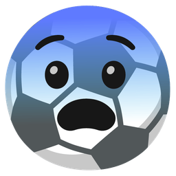 soccer ball and fearful face
