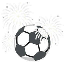 soccer ball and fireworks