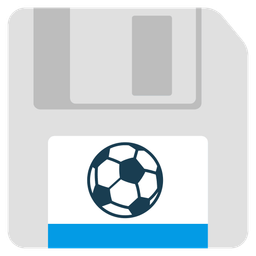 soccer ball and floppy disk