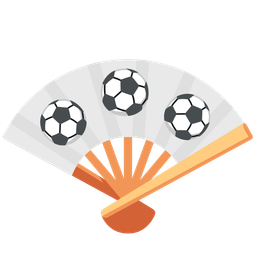 soccer ball and folding hand fan