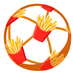 soccer ball and french fries