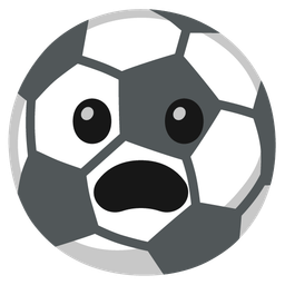 soccer ball and frowning face with open mouth