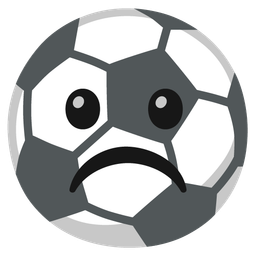 soccer ball and frowning face