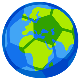 soccer ball and globe showing Europe-Africa