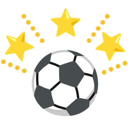 soccer ball and glowing star