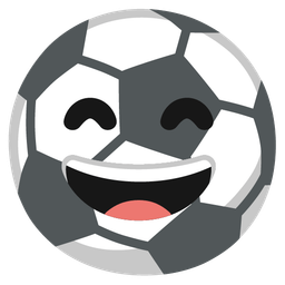 Soccer ball and Grinning face with smiling eyes