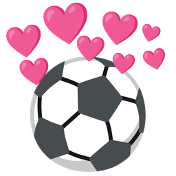 soccer ball and heart with arrow