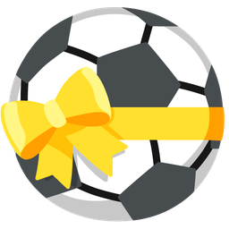 soccer ball and heart with ribbon