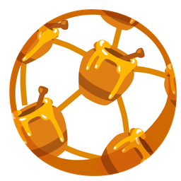 soccer ball and honey pot