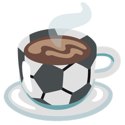 soccer ball and hot beverage