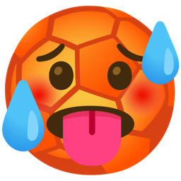 soccer ball and hot face