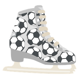 soccer ball and ice skate