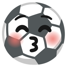 Soccer ball and Kissing face with closed eyes
