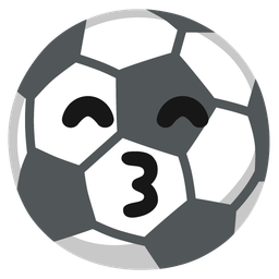 Soccer ball and Kissing face with smiling eyes