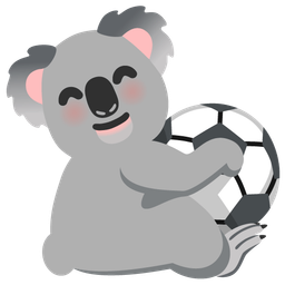 soccer ball and koala