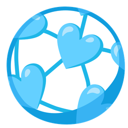 soccer ball and light blue heart
